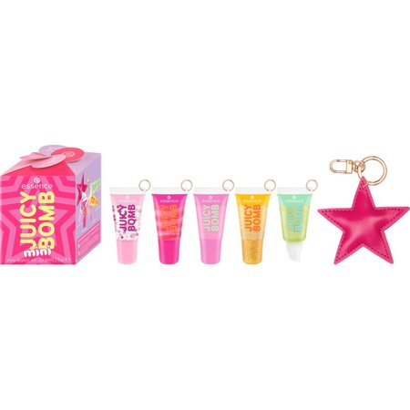 Set mini de luciu de buze 01 Holiday Happiness Jucy Bomb, 1 bucata, Essence