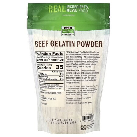 Pulbere Gelatina bovina, 454 g, Now Foods 755355