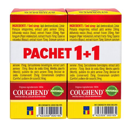 Pachet Sirop cu zahar Coughend, 2 x 100 ml, Ayurmed 756470