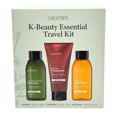 Set Sampon cu extract de musetel 60 ml + Masca de par cu extract de musetel 40 ml + Gel de dus 60 ml Fruity Freesia, Dryope 756483