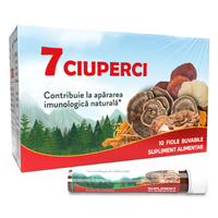 Supliment alimentar cu extracte din 7 Ciuperci, 10 fiole buvabile, Justin Pharma