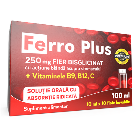 Ferro Plus, 10 fiole buvabile, Justin Pharma