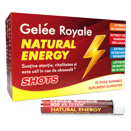 Gelee Royale Natural Energy, 10 fiole buvabile, Justin Pharma