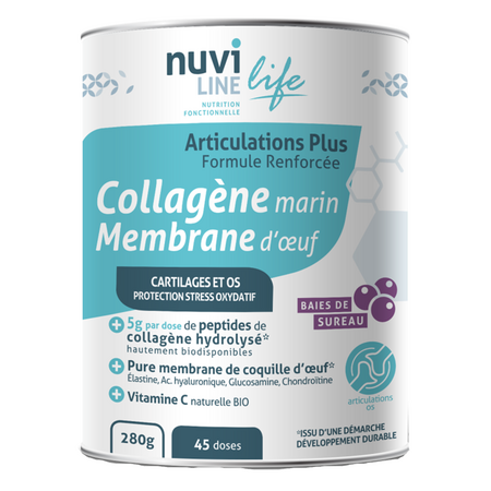 Colagen marin cu membrana de ou si vitamina C, 280 g, Nuviline