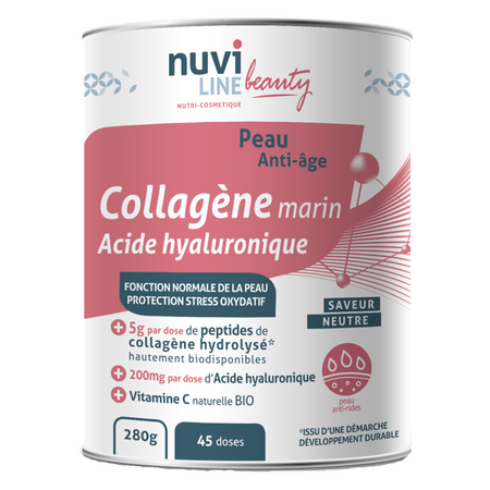 Colagen marin cu acid hialuronic si vitamina C, 280 g, Nuviline