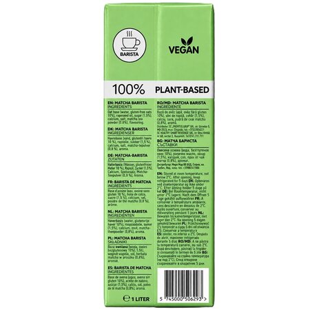 Bautura vegetala de ovaz cu matcha Barista, 1000 ml, Dryk 756566