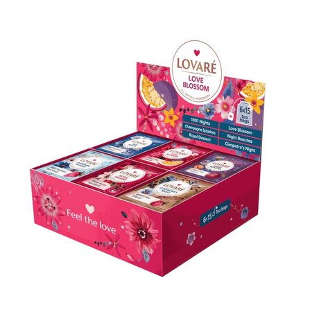 Set Ceaiuri 6 arome Love Blossom, 90 plicuri, Lovare 756585