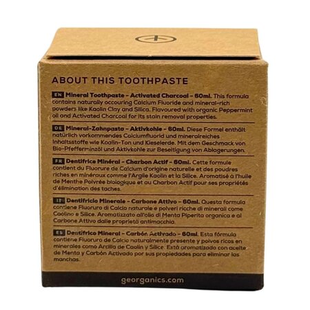 Pasta de dinti cu carbune activ Activated Charcoal, 60 ml, Georganics 756657