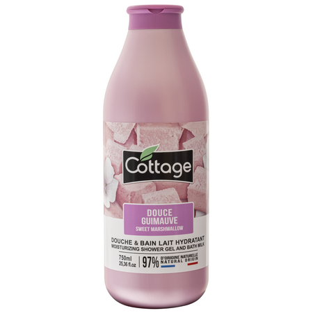 Lapte hidratant pentru dus si baie Sweet Marshmallow, 750 ml, Cottage