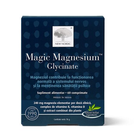Magneziu glicinat Magic, 60 comprimate, New Nordic