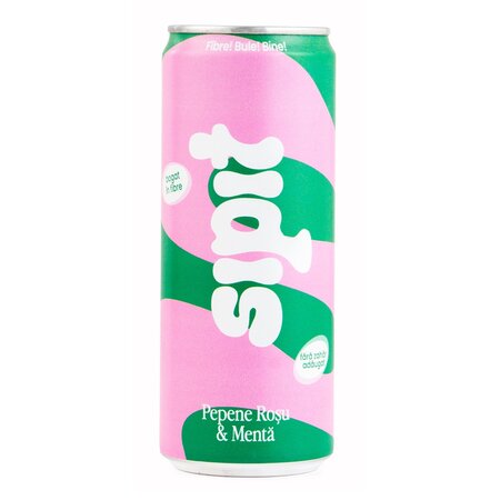 Bautura carbogazoasa cu fibre, suc de fructe si aroma de pepene rosu si menta, 330 ml, Sipit
