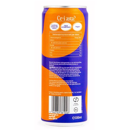 Bautura carbogazoasa cu fibre, suc de fructe si aroma de prune, smochine si cocos, 330 ml, Sipit 757409
