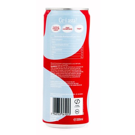 Bautura carbogazoasa cu fibre, suc de fructe si aroma de zmeura si lychee, 330 ml, Sipit 757413