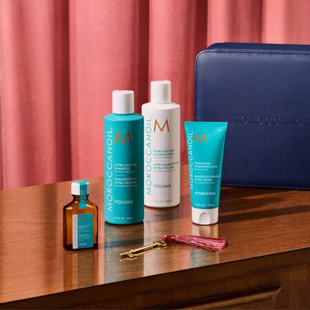 Pachet pentru par lipsit de volum Extra Volume, 2x250+25 ml+75 ml, Moroccanoil 757513