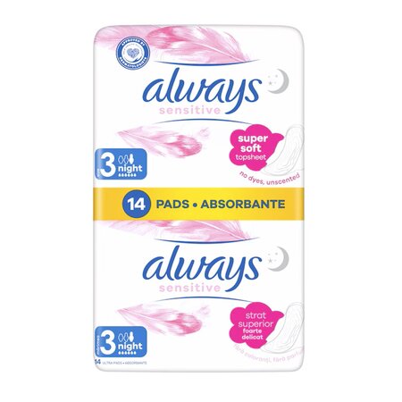 Absorbante de noapte Marimea 3 Ultra Sensitive Night, 14 bucati, Always 757726