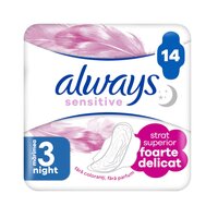 Absorbante de noapte Marimea 3 Ultra Sensitive Night, 14 bucati, Always