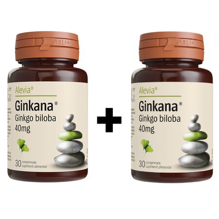 Ginkana Ginkgo Biloba, 30 + 30 comprimate, Alevia