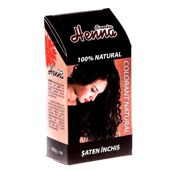 Colorant pentru par Sonia Henna saten inchis, 100 g, Kian Cosmetics