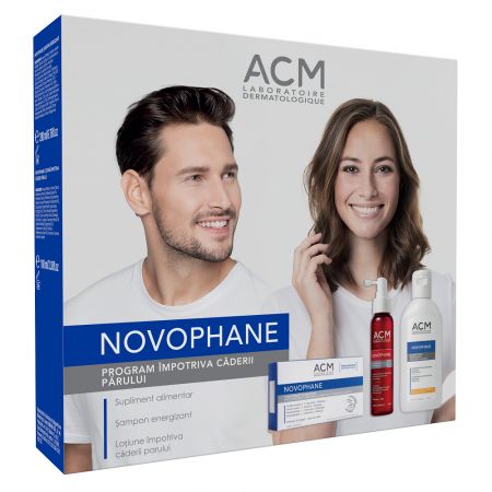 Pachet Sampon, Lotiune si Capsule Novophane, Acm