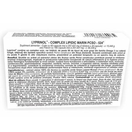 Complex lipidic marin Lyprinol, 60 capsule, Pharmalink 603817