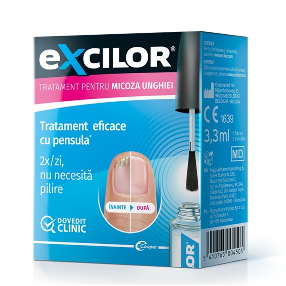 Solutie tratament pentru micoza unghiei Excilor, 3.3 ml, Magna Pharm