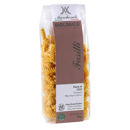 Paste fusilli bio fara gluten din naut, porumb si orez, 250 g, Marchesato