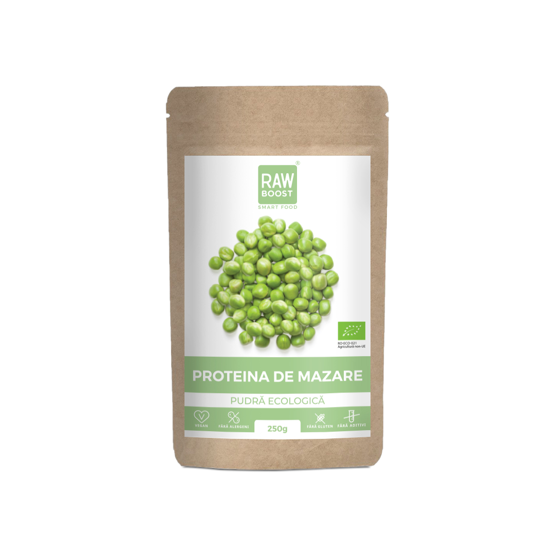 Pudra proteica de mazare Bio, 250 g, RawBoost