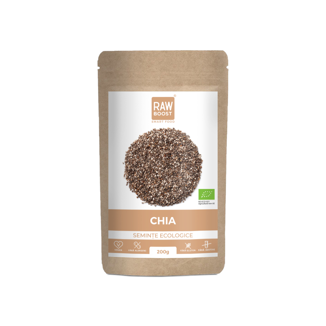 Chia seminte ecologice, 200 g, RawBoost