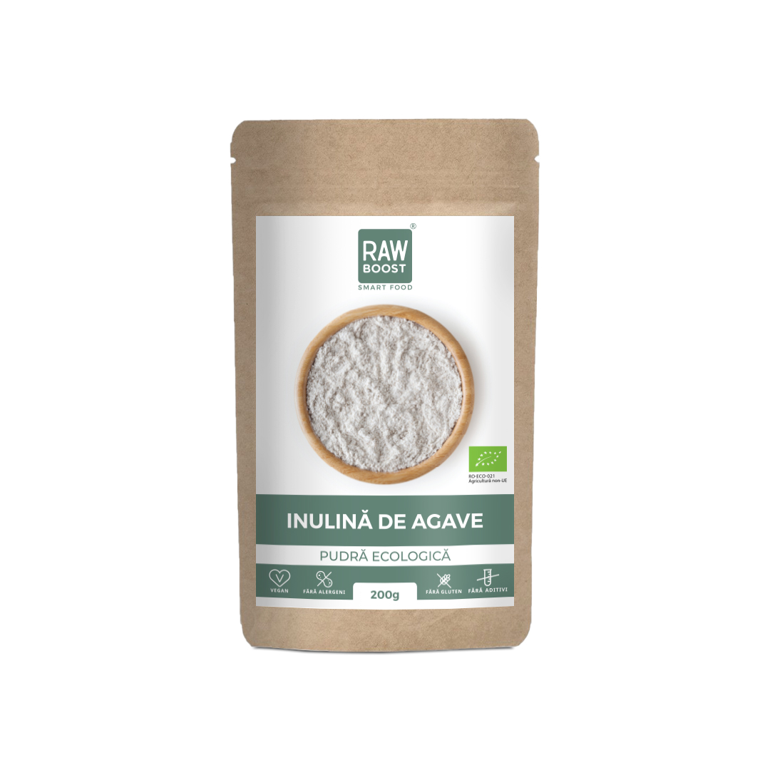 Inulina de agave pudra eco, 200 g, Rawboost