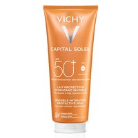 Lapte hidratant cu protectie solara SPF 50+ pentru fata si corp Capital Soleil, 300 ml, Vichy