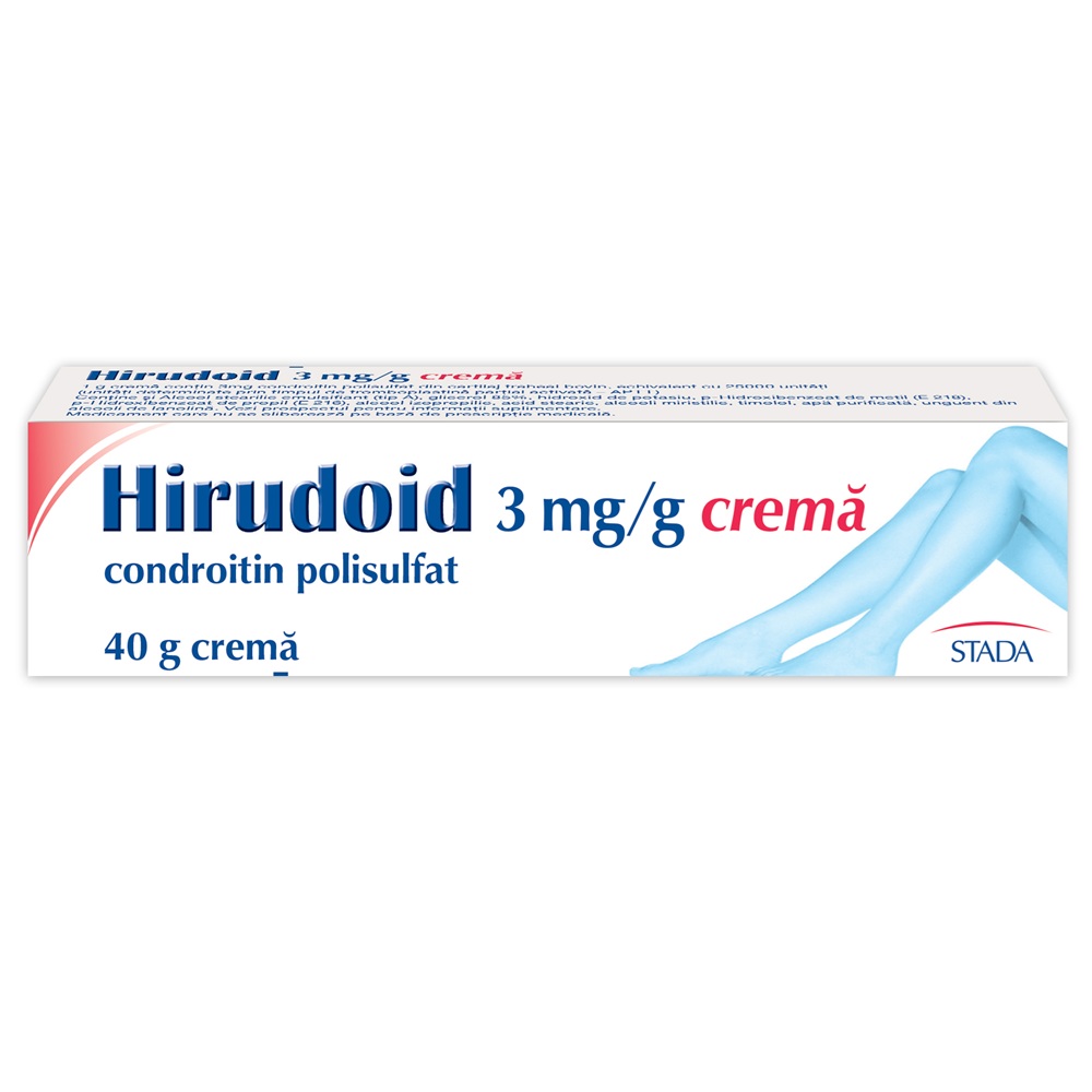 Hirudoid crema, 3 mg/ g, 40 g, Stada
