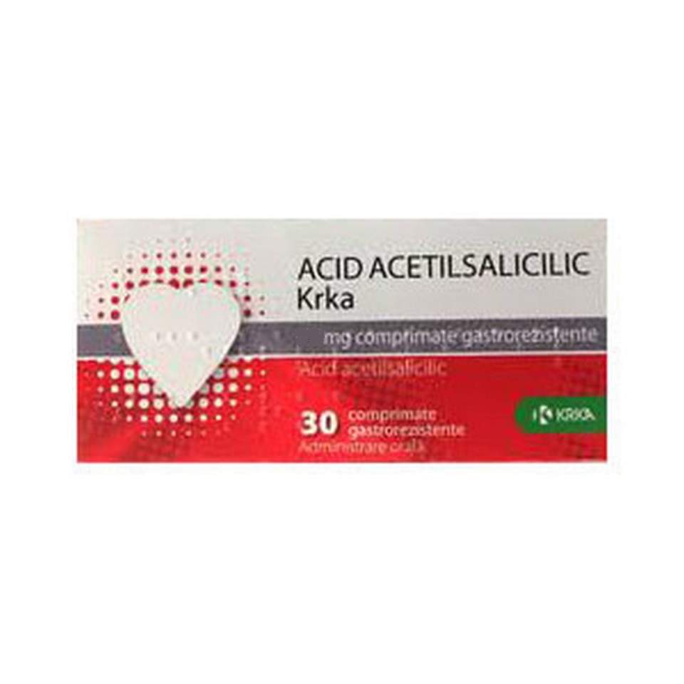 Acid acetilsalicilic, 100 mg, 30 comprimate gastrorezistente, Krka