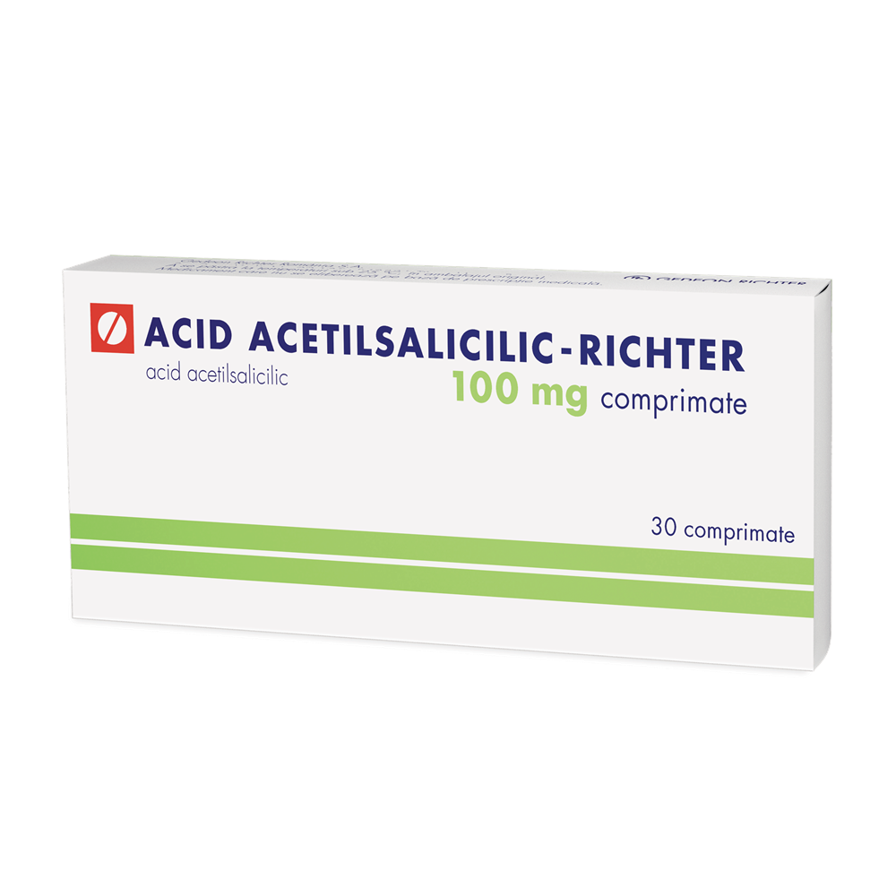 Acid Acetilsalicilic, 100 mg, 30 comprimate, Gedeon Richter
