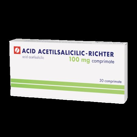 Acid Acetilsalicilic, 100 mg, 30 comprimate, Gedeon Richter