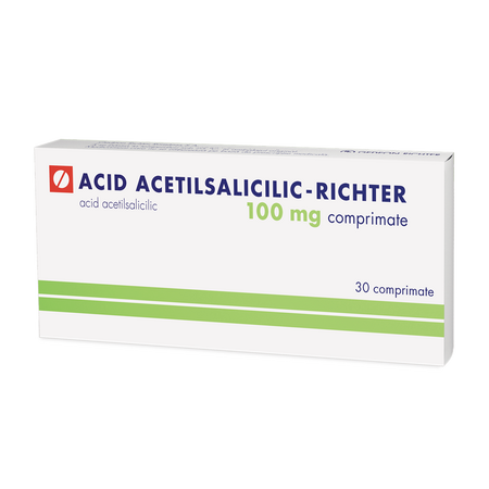 Acid Acetilsalicilic, 100 mg, 30 comprimate, Gedeon Richter