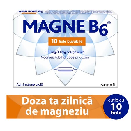 Magne B6, 100 mg/10 mg, 10 fiole, Sanofi