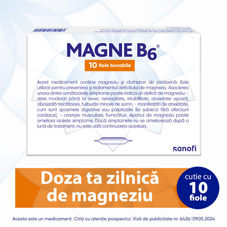 Magne B6, 100 mg/10 mg, 10 fiole, Sanofi 611529