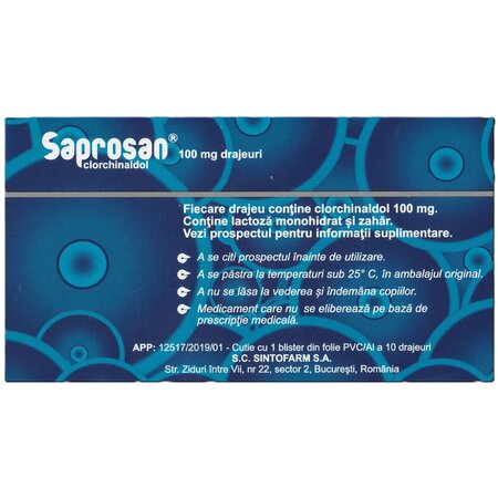 Saprosan, 100 mg, 10 drajeuri, Sintofarm 704089