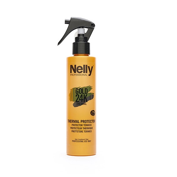 Spray cu protectie termica Gold 24K Thermal, 200 ml, Nelly Professional