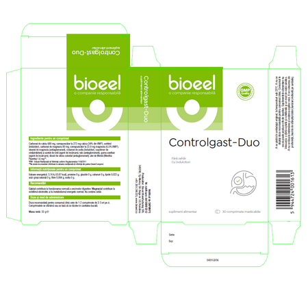 Controlgast Duo, 30 comprimate masticabile, Bioeel 707148