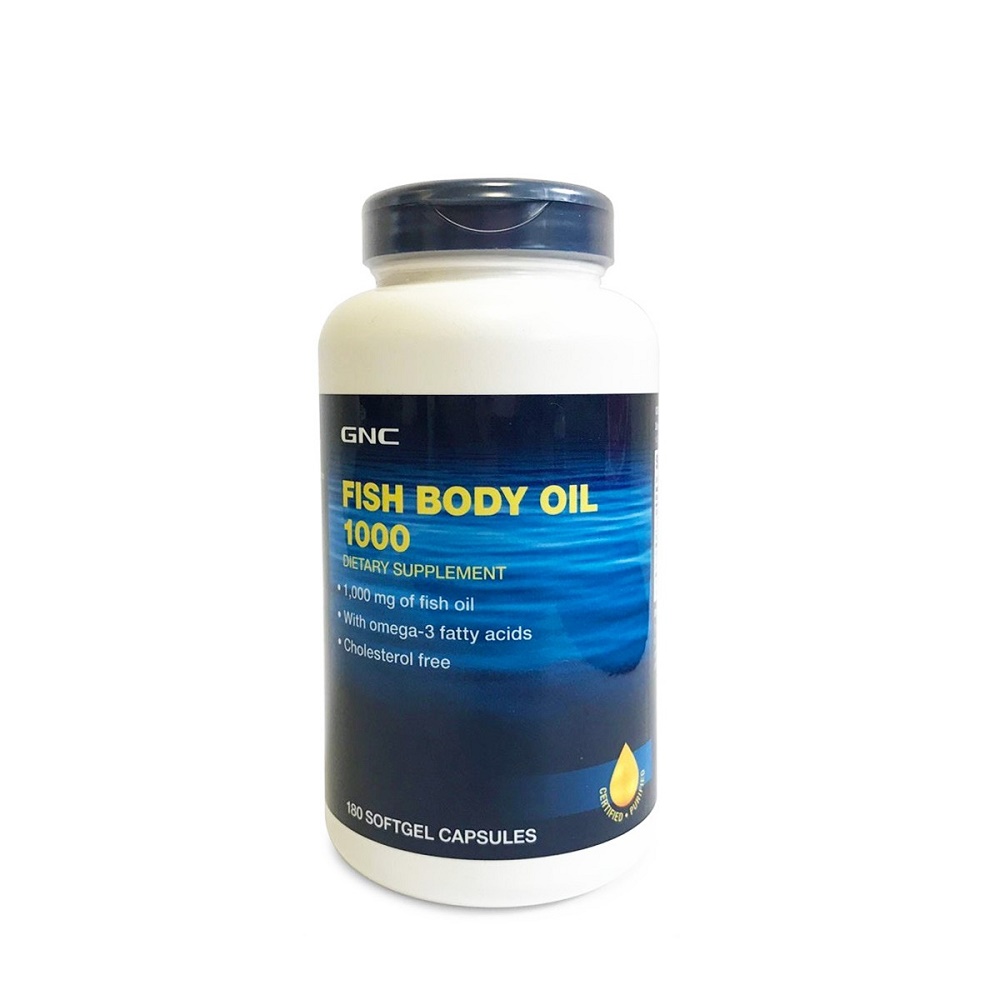 Ulei de Peste, Fish Body Oil 1000 mg (133167), 180 capsule moi, Gnc