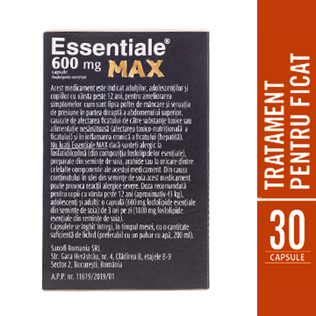 Essentiale MAX, 600 mg, 30 capsule, Sanofi 604166