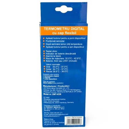 Termometru digital cu cap flexibil PM-06N, Blue, Perfect Medical 724036