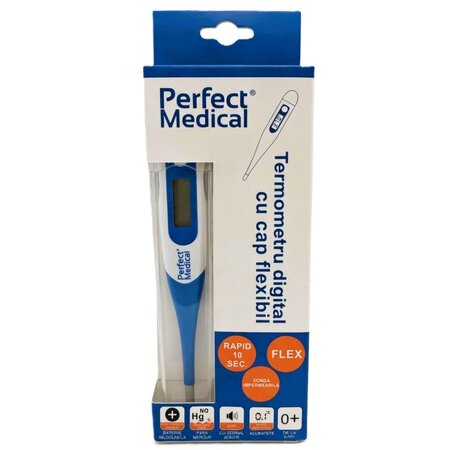 Termometru digital cu cap flexibil PM-06N, Blue, Perfect Medical 724035