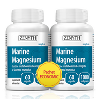 Pachet Magneziu Marin, 60 capsule + 60 capsule, Zenyth