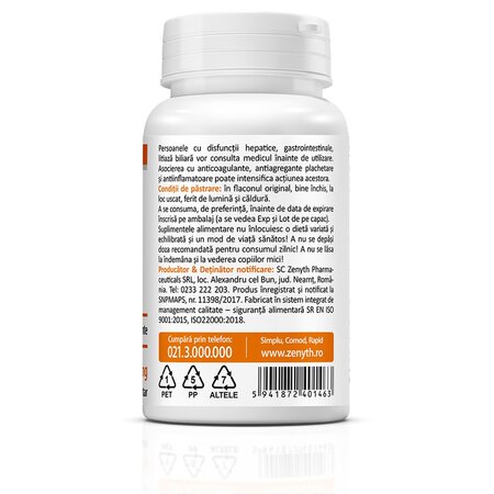 Pachet Curcumin si Piperine, 60 + 30 capsule, Zenyth 700571