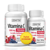 Pachet Vitamina C Premium, 1000 mg, 60+30 capsule, Zenyth