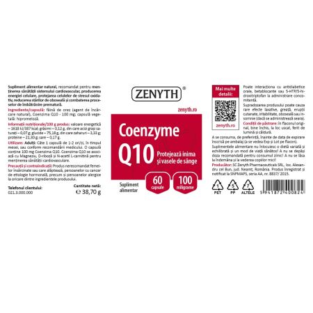 Pachet Coenzima Q10, 60 capsule + 60 capsule, Zenyth 702967