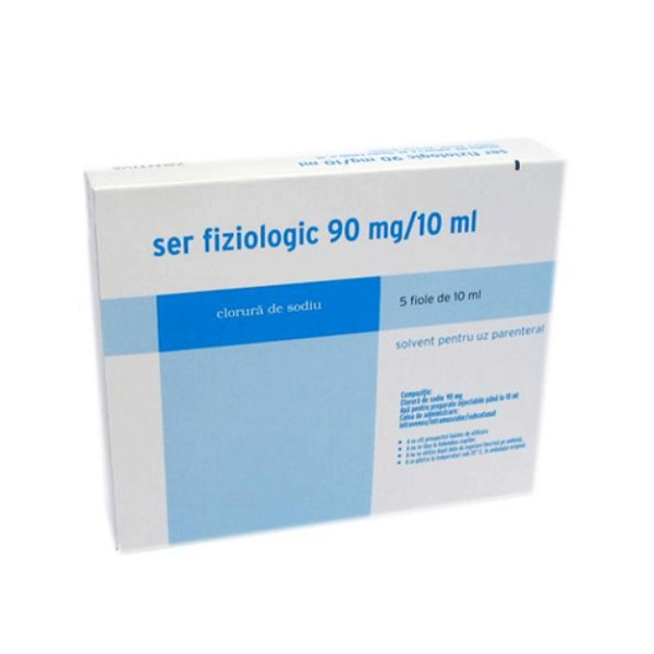 Ser fiziologic, 90 mg/10ml, 5 fiole, Zentiva