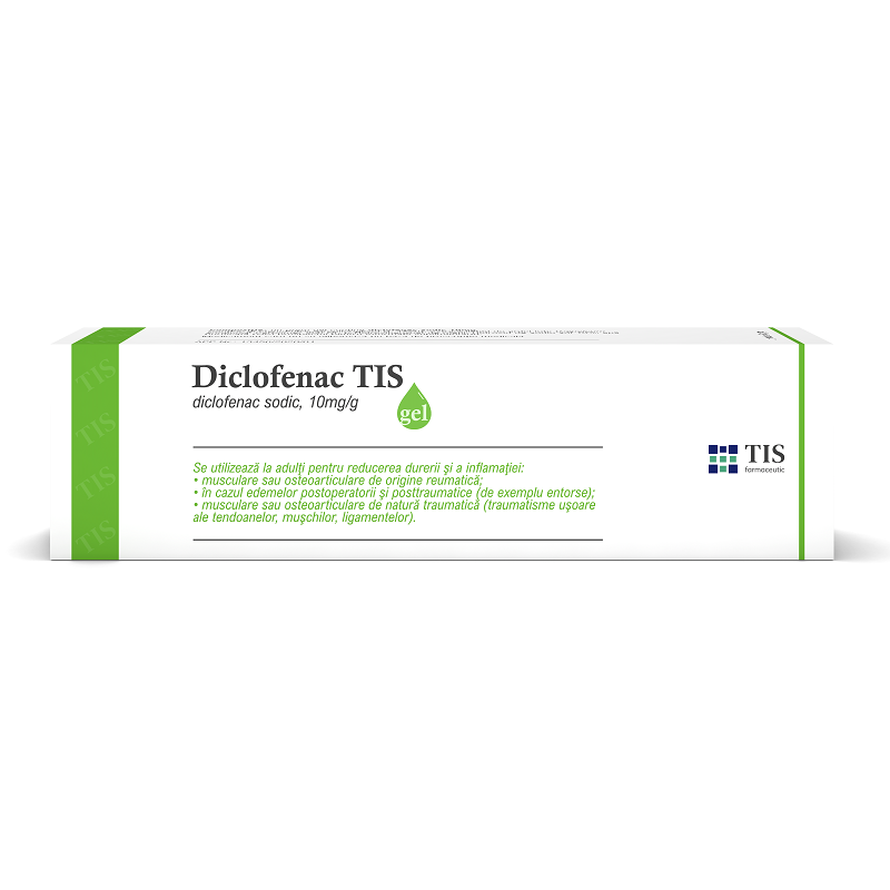 Diclofenac Tis gel cu ardei, 10 mg/g, 50 g, Tis Farmaceutic